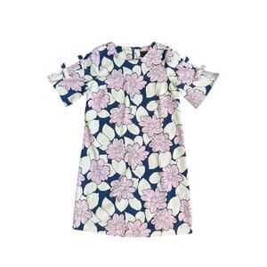 Ann Taylor Floral Dress with Bow detail Sleeves